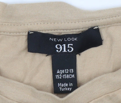 Boys UK Size 12-13 Years New Look Beige Basic T-Shirt