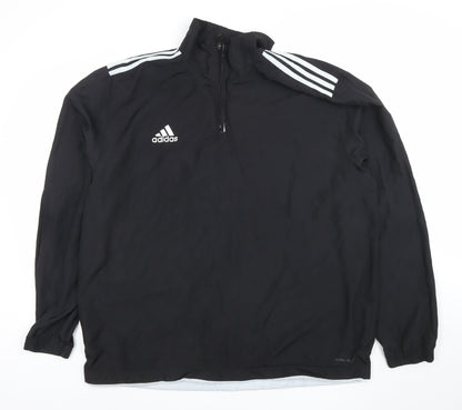 Adidas Men’s Black 1/4 Zip Lightweight Sports Jacket L