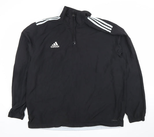 Adidas Men’s Black 1/4 Zip Lightweight Sports Jacket L