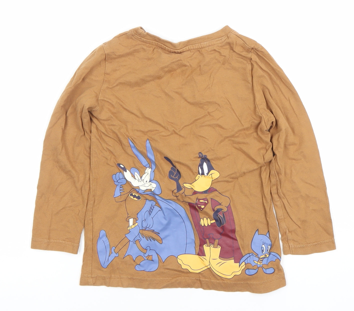 Boys UK Size 116 Warner Bros Brown Basic T-Shirt