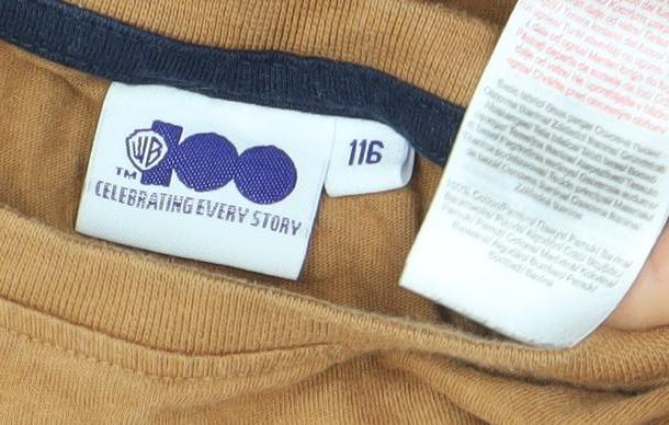 Boys UK Size 116 Warner Bros Brown Basic T-Shirt