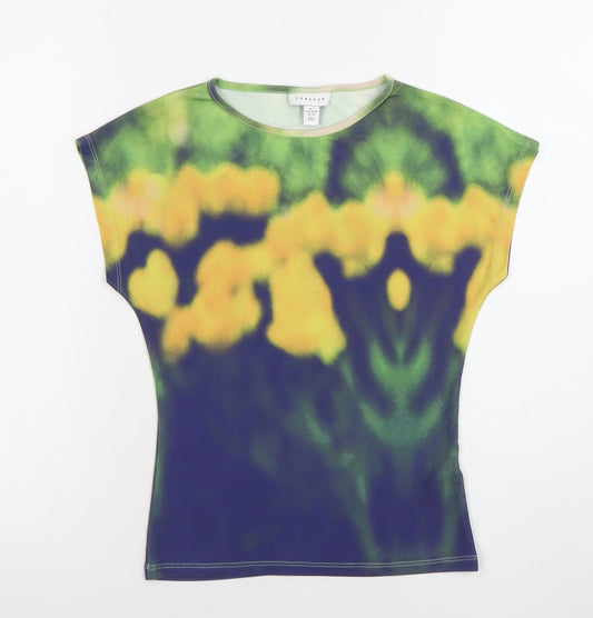 Womens UK Size S Topshop Multicoloured Basic T-Shirt