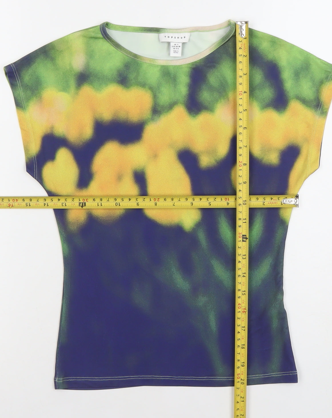 Womens UK Size S Topshop Multicoloured Basic T-Shirt