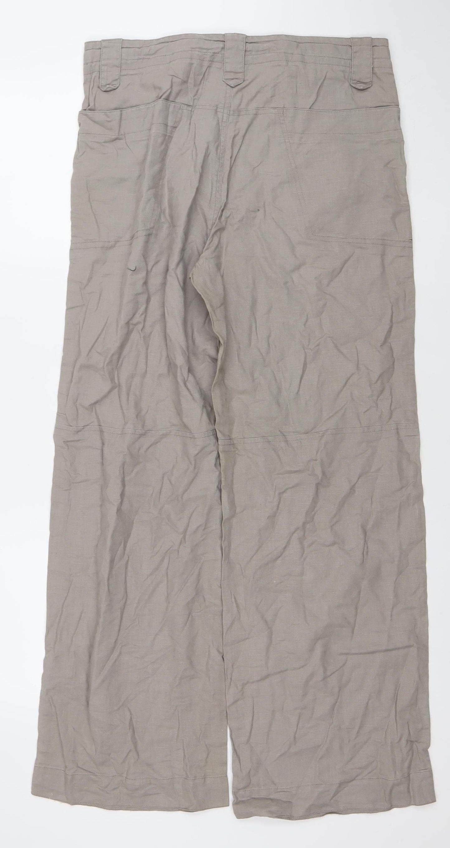 Topman Men's Beige Cargo Linen Blend Trousers Size 30R