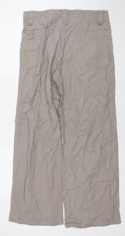 Topman Men's Beige Cargo Linen Blend Trousers Size 30R