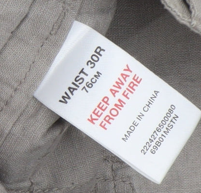 Topman Men's Beige Cargo Linen Blend Trousers Size 30R