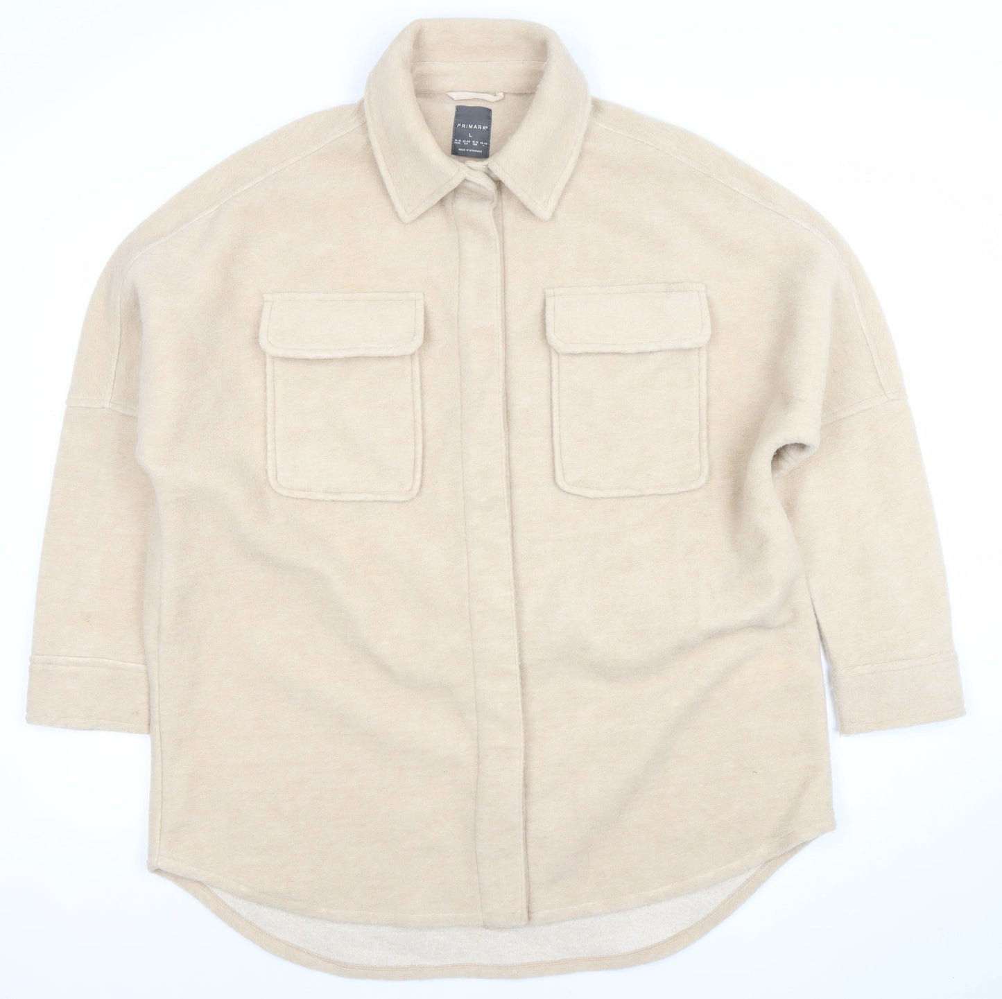 Primark Women’s Beige L Relaxed Basic Fleece Jacket