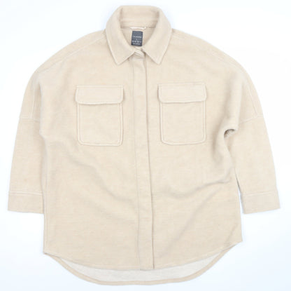 Primark Women’s Beige L Relaxed Basic Fleece Jacket