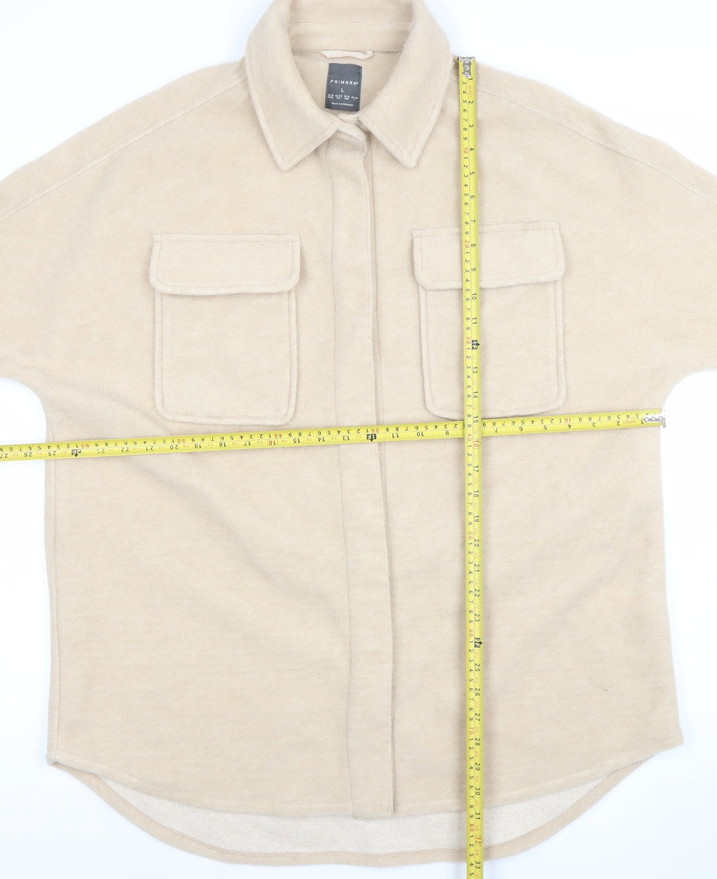 Primark Women’s Beige L Relaxed Basic Fleece Jacket