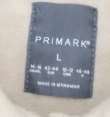Primark Women’s Beige L Relaxed Basic Fleece Jacket