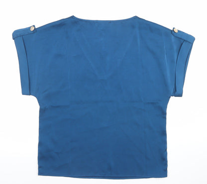 Womens UK Size 10 Emily & Me Blue Basic Blouse