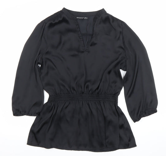 Atmosphere Womens Black V-Neck Tunic Blouse Size 14