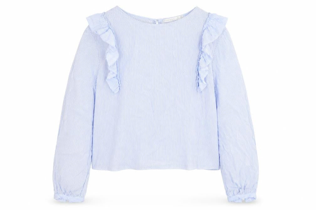 Womens UK Size M Bershka Blue Basic Blouse
