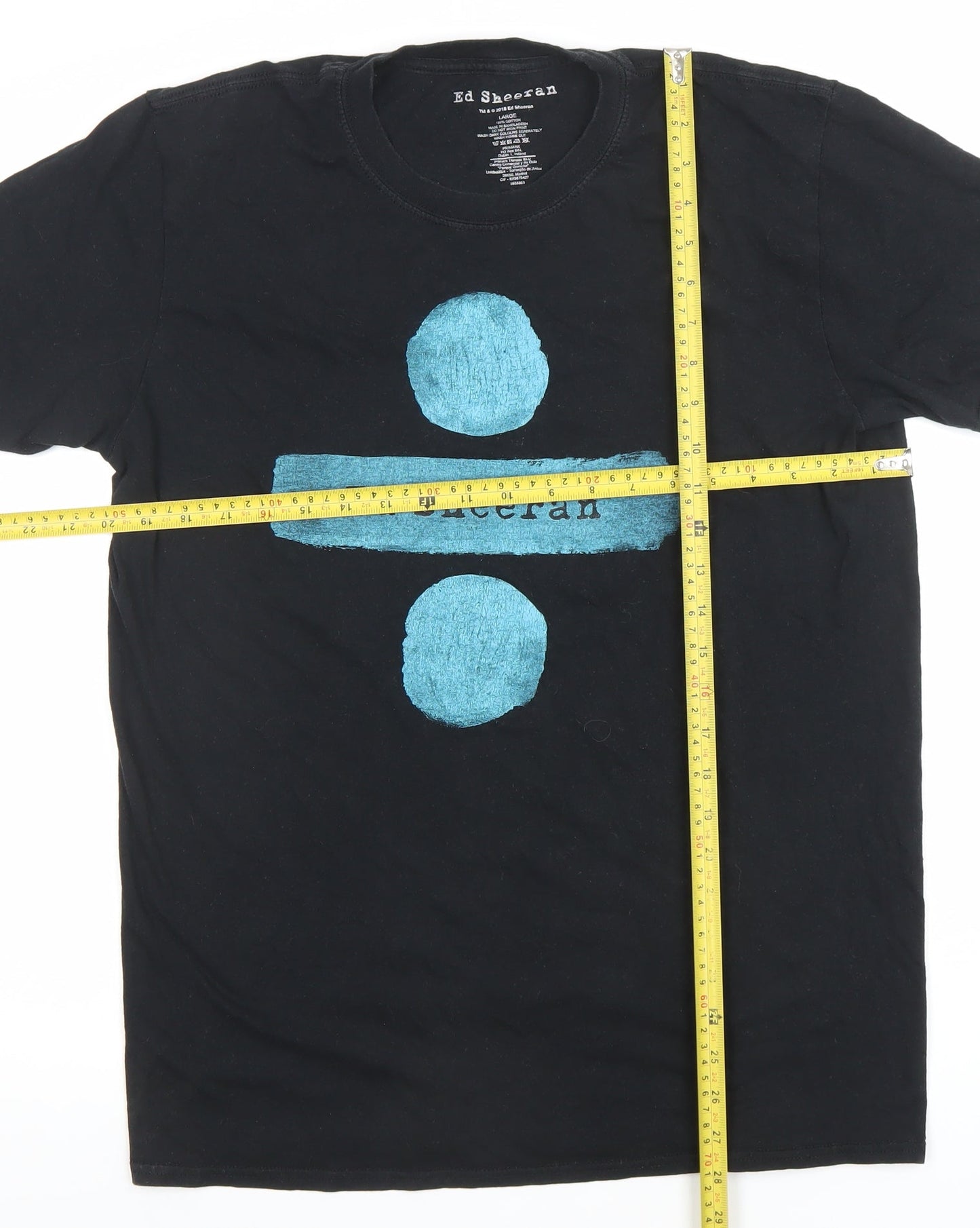 Primark Ed Sheeran Men's Black Large Cotton Band Graphic T-Shirt