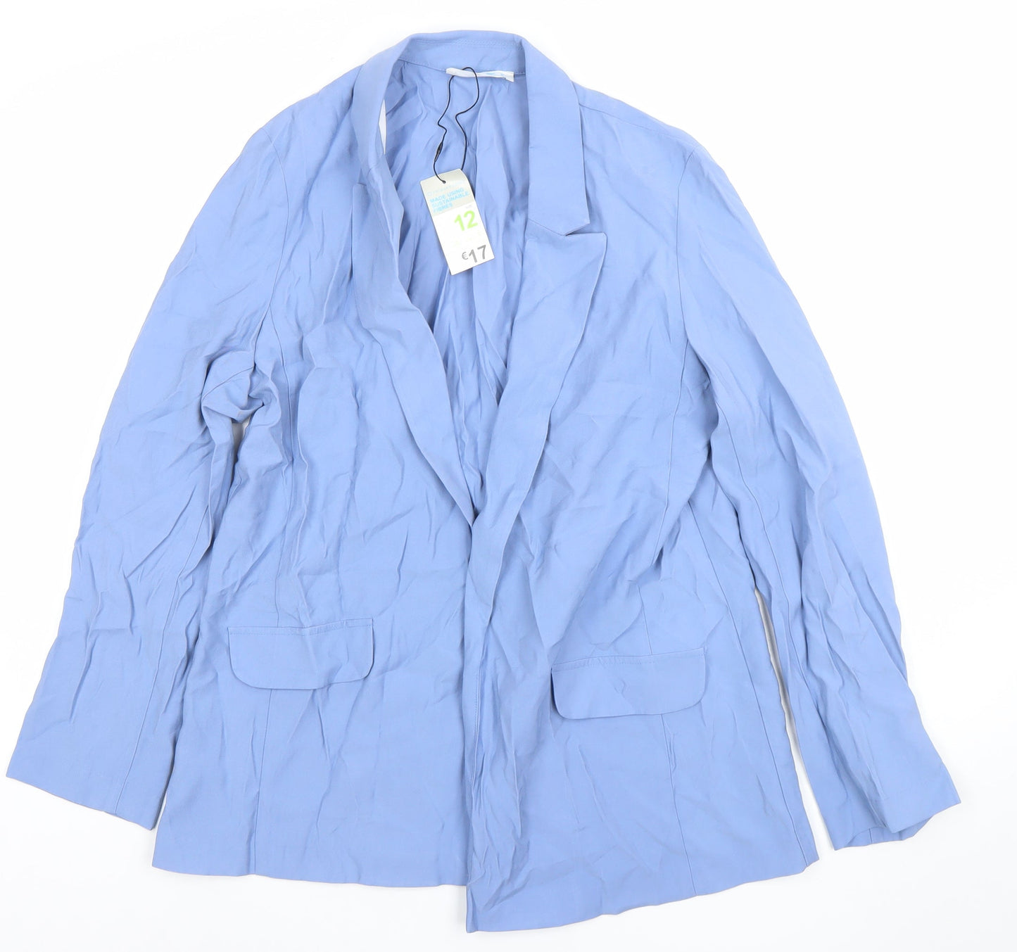 Primark Women Blue Size 12 Single-Breasted Lightweight Blazer