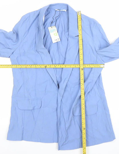 Primark Women Blue Size 12 Single-Breasted Lightweight Blazer