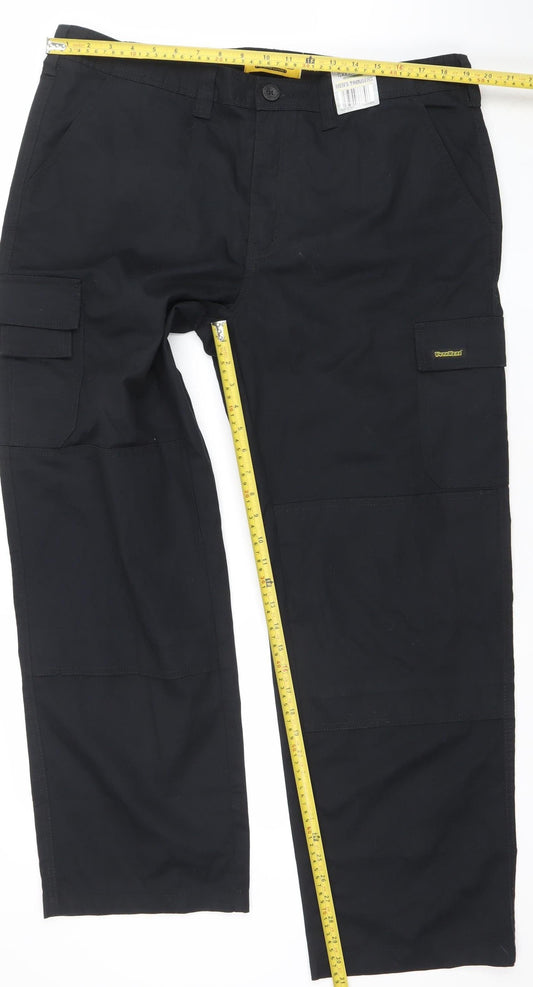 Workwear Men’s Black Cargo Work Trousers 40W 31L Regular Fit