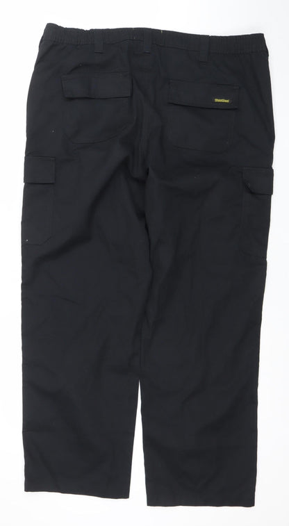 Workwear Men’s Black Cargo Work Trousers 40W 31L Regular Fit