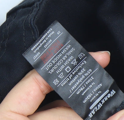 Workwear Men’s Black Cargo Work Trousers 40W 31L Regular Fit