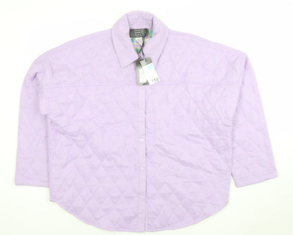 Primark Women Purple Quilted Reversible Jacket Size 10