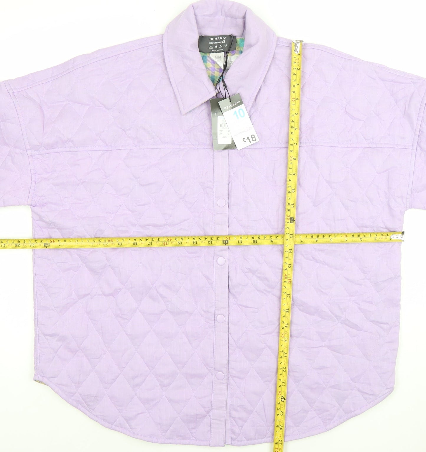 Primark Women Purple Quilted Reversible Jacket Size 10
