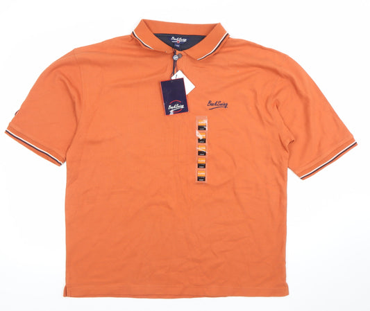 Backswing Men’s Orange XL Golf Polo Shirt Cotton Blend