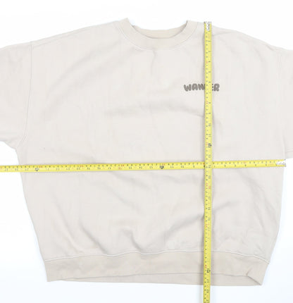 Primark Cares Women Beige Graphic Pullover Sweatshirt Size M