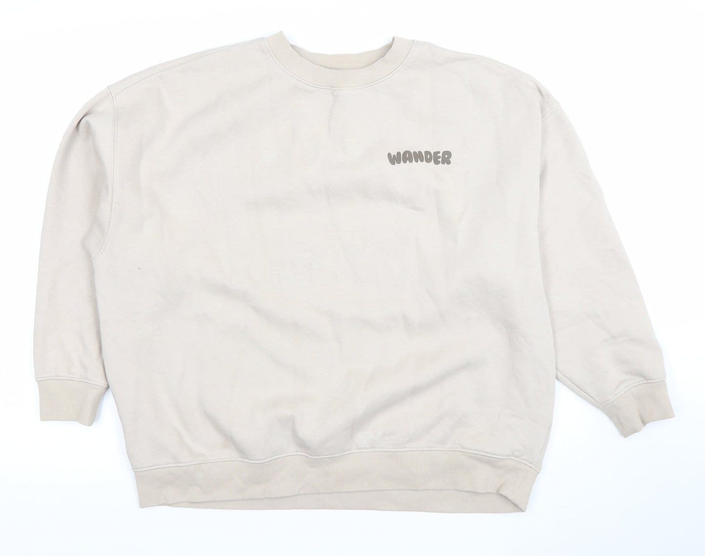 Primark Cares Women Beige Graphic Pullover Sweatshirt Size M