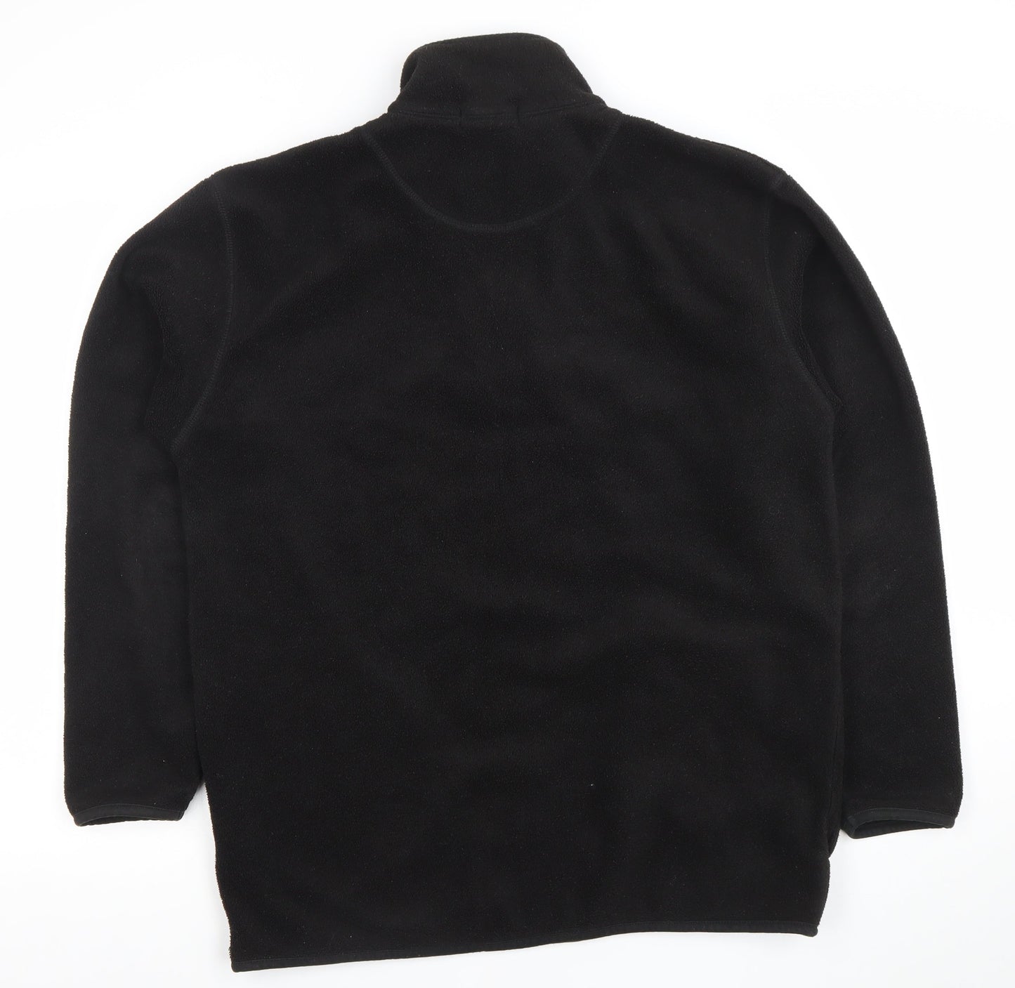 George Men Black Fleece 1/4 Zip Jacket Medium Regular Fit