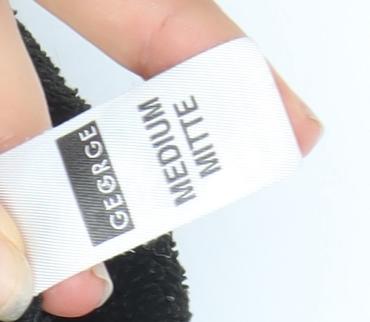 George Men Black Fleece 1/4 Zip Jacket Medium Regular Fit