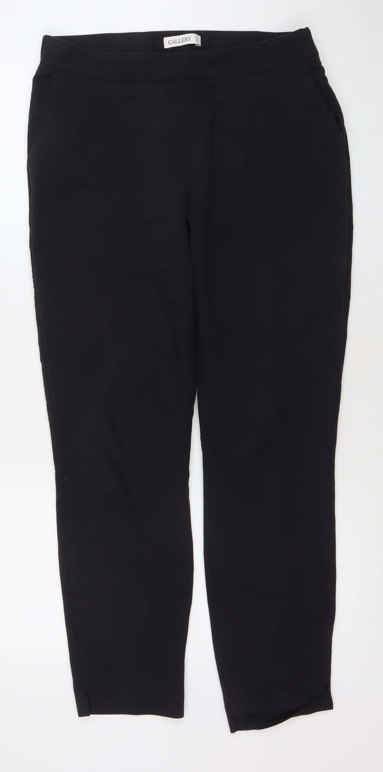 Womens UK Size 10 Gallery Regular Fit Business Casual Workwear Black Trousers