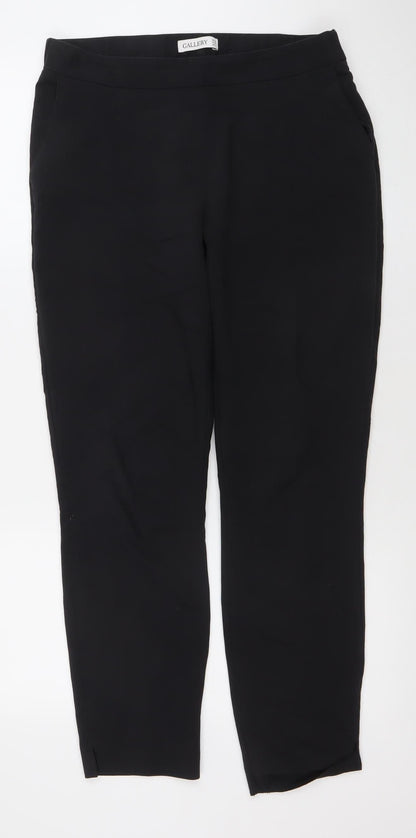 Womens UK Size 10 Gallery Regular Fit Business Casual Workwear Black Trousers