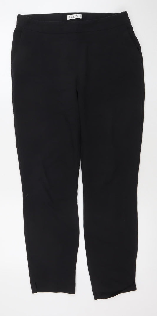 Womens UK Size 10 Gallery Regular Fit Business Casual Workwear Black Trousers