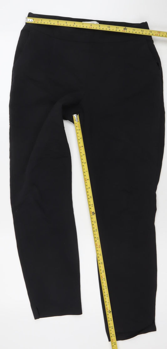 Womens UK Size 10 Gallery Regular Fit Business Casual Workwear Black Trousers