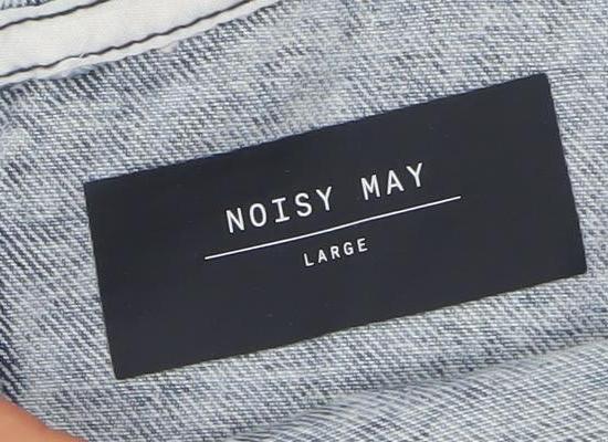 Noisy May Women’s Blue Denim Pinafore Dress Size L Casual Sleeveless