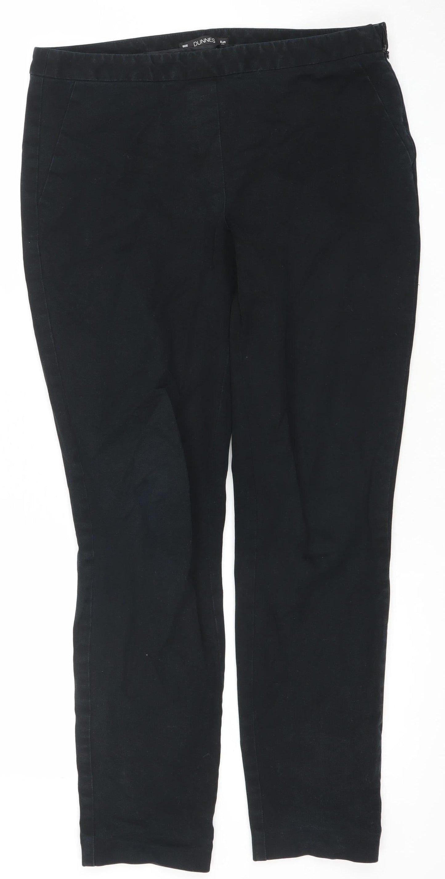 Womens UK Size 10 Dunnes Slim Fit Casual Workwear Business Black Trousers