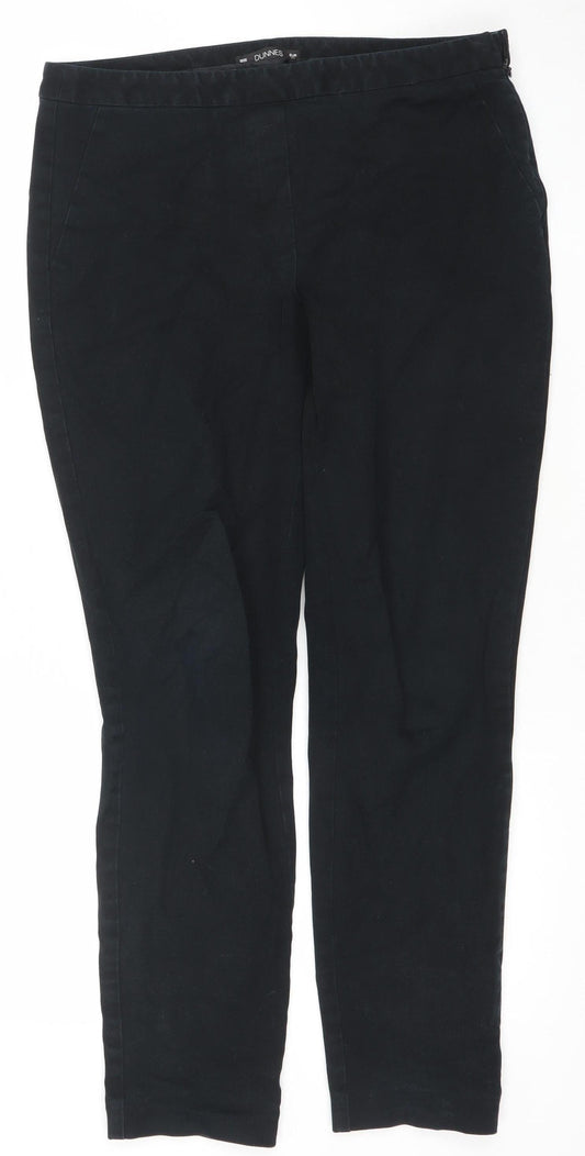 Womens UK Size 10 Dunnes Slim Fit Casual Workwear Business Black Trousers