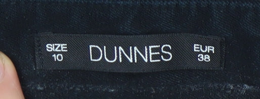 Womens UK Size 10 Dunnes Slim Fit Casual Workwear Business Black Trousers
