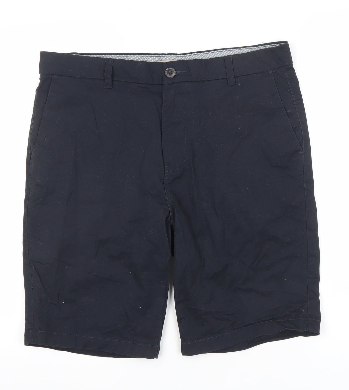 Next Men's Blue Chino Shorts Size 34 Regular Fit Cotton Blend