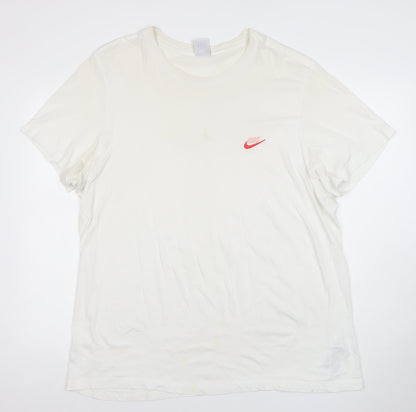 Nike Women's White 2XL Basic Cotton Short Sleeve T-Shirt