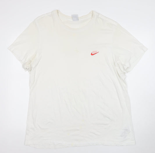 Nike Women's White 2XL Basic Cotton Short Sleeve T-Shirt