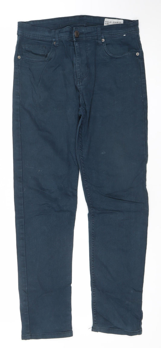 Denim Co. Men’s Blue Slim Fit Chino Trousers W30 L30