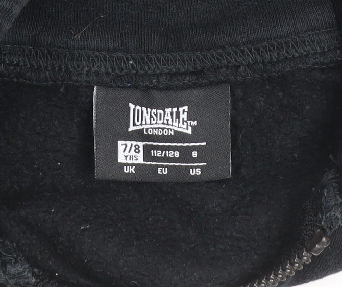 Boys UK Size 7-8 Years Lonsdale Black Track Jacket
