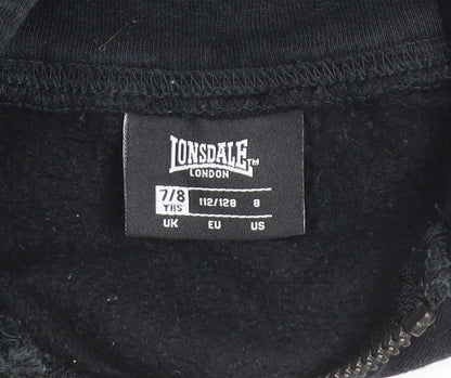 Boys UK Size 7-8 Years Lonsdale Black Track Jacket