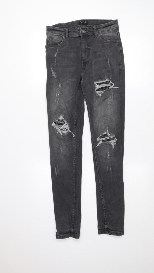 Mens UK Size 30R boohooMAN Slim Fit Skinny Grey Jeans