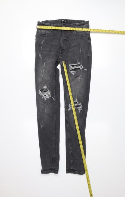 Mens UK Size 30R boohooMAN Slim Fit Skinny Grey Jeans