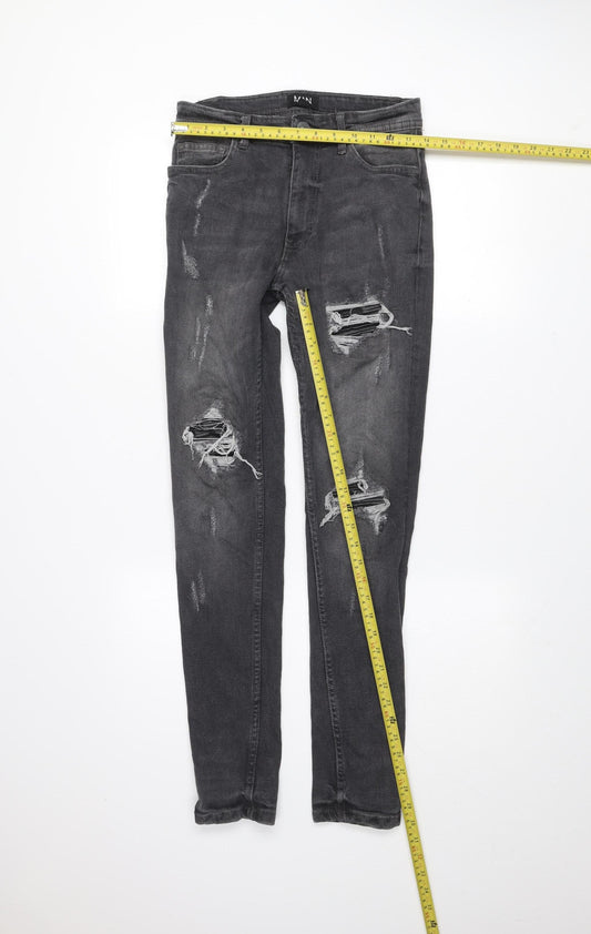 Mens UK Size 30R boohooMAN Slim Fit Skinny Grey Jeans