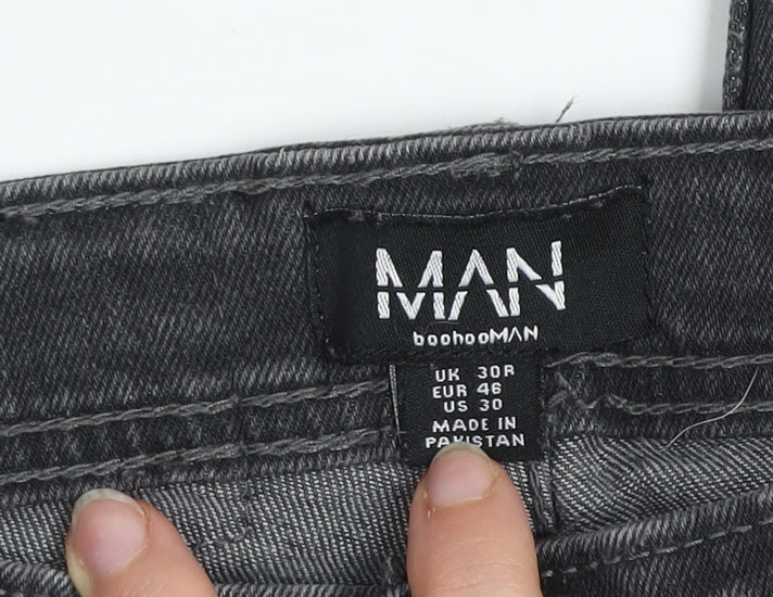 Mens UK Size 30R boohooMAN Slim Fit Skinny Grey Jeans