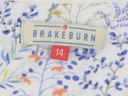 Womens UK Size 14 Brakeburn Multicoloured Basic T-Shirt