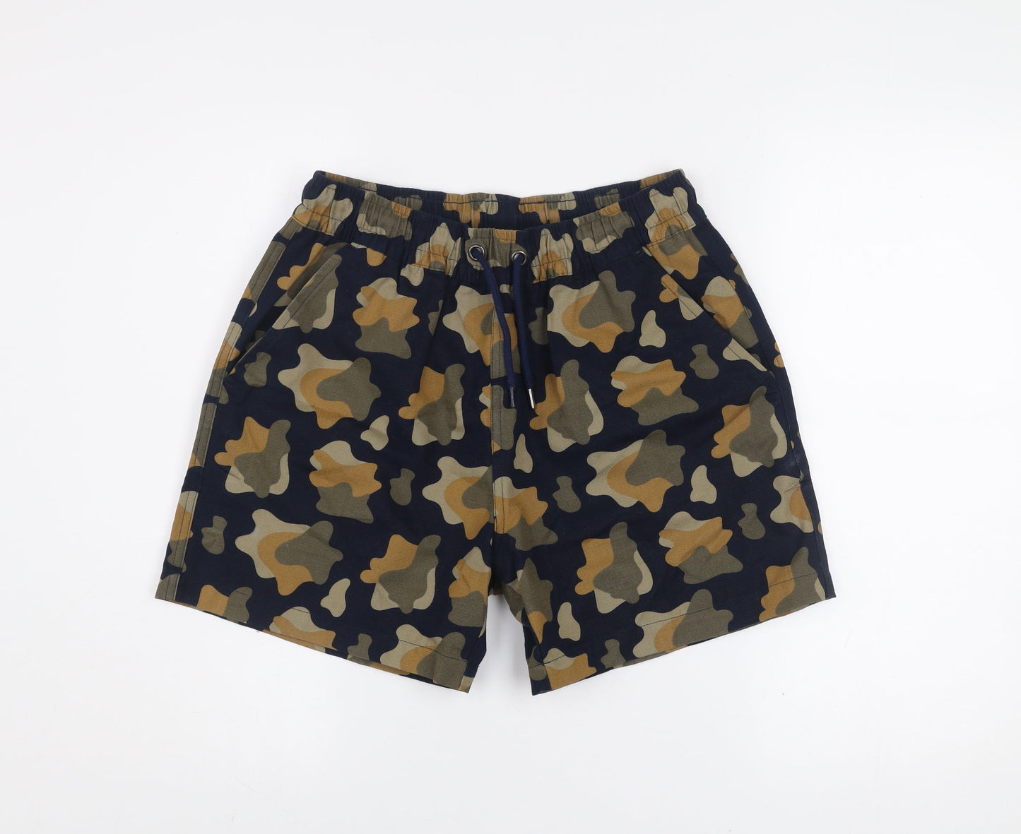 Forét Men's Multicoloured Camouflage Cargo Shorts Size S